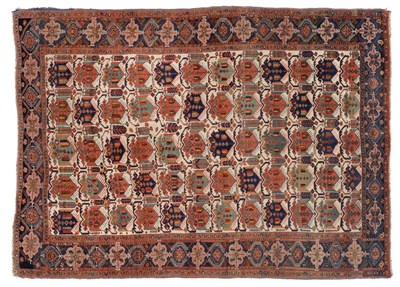 Lot 848 - Afshar Rug South East Persia The ivory field with rows of polychrome heraldic motifs enclosed...