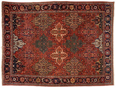 Lot 853 - Good Feraghan Mahal Carpet West Persia The terracotta field with an allover design of angular vines