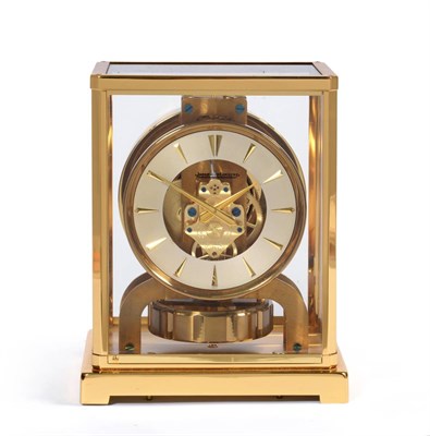 Lot 876 - An Atmos Clock, signed Jaeger LeCoultre, 20th century, glazed panels, front opening door,...