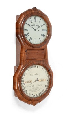 Lot 924 - A Rare American Calendar Wall Regulator, signed Seth Thomas Clock Co, circa 1870, well figured...