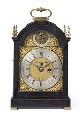 Lot 936 - An Ebonised Table Timepiece with Passing Strike, signed Thomas Martin, London, arched pediment with