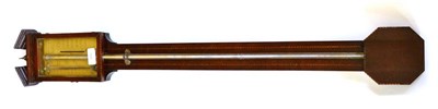 Lot 949 - A Mahogany Inlaid Stick Barometer, signed A P Tarone & Co, No7 Grevill Street, Leather Lane,...