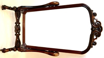 Lot 986 - A Victorian Rosewood Cheval Mirror, circa 1860, the mirror plate within a moulded frame with C...