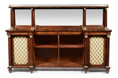 Lot 1015 - A Late Regency Rosewood and Ormolu Mounted Open Bookcase, early 19th century, of breakfront...