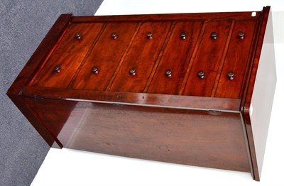 Lot 1030 - A Victorian Mahogany Wellington Chest, stamped Holland & Sons, mid 19th century, with six graduated