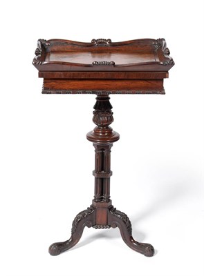 Lot 1057 - A Rosewood Planter Table, probably Gillows, circa 1830, the shaped gallery above a removable...