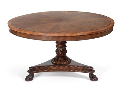 Lot 1064 - A George IV Mahogany, Crossbanded and Brass Strung Centre Table, 2nd quarter 19th century, with...