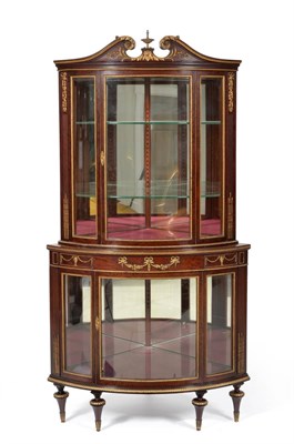 Lot 1097 - A Victorian Mahogany and Gilt Metal Mounted Free Standing Corner Cabinet, late 19th century,...