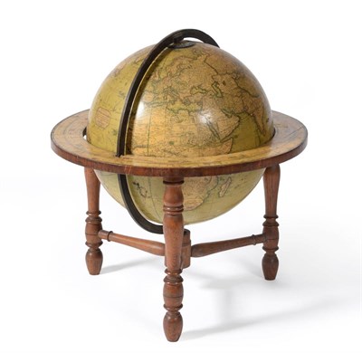 Lot 1102 - A 16 Inch Library Table Globe by William Smith, 172 Strand, London, the cartouche marked The...