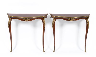 Lot 1121 - A Pair of Louis XV Style Kingwood, Parquetry and Gilt Metal Mounted Tables Ambulante, late...