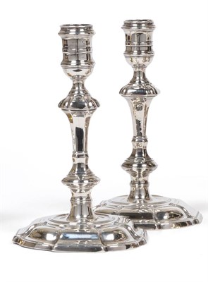 Lot 378 - Two George II Cast Silver Candlesticks, one probably William Coles or William Grundy, London...