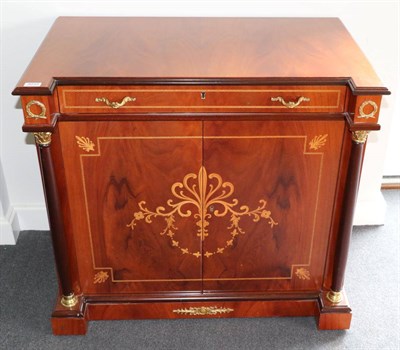 Lot 3033 - Creations Royale: A Mahogany, Walnut and Marquetry Decorated Inverted Breakfront Cabinet,...