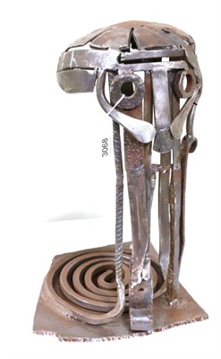 Lot 3068 - Contemporary School Late (Nostradamus): Wrought metalwork figural sculpture, 43cm high