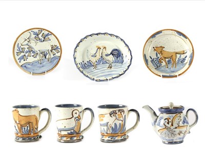 Lot 3078 - Andrew McGarva (Wobage Farm, Upton Bishop, Ross-on-Wye, Herefordshire 1979-1989) A Stoneware Dinner