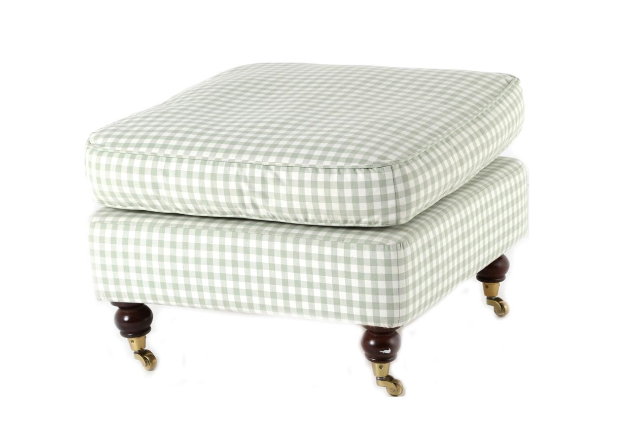 Lot 3118 - A Green and White Tartan Check Upholstered
