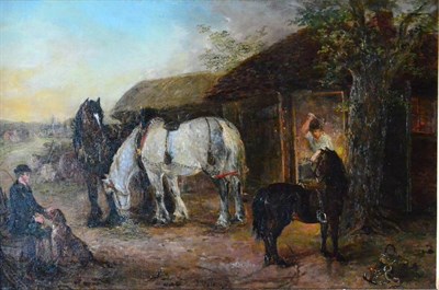 Lot 685 - Edwin Frederick Holt (1830-1912) "A Lift by the way for the Haymaking Folk (at early Morn) "...