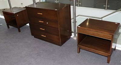 Lot 3199 - Harvey Probber (USA 1922-2003): A 1970s Mahogany Five Drawer Straight Front Chest, with oak and...