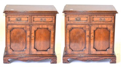 Lot 3075 - A Reproduction Mahogany and Crossbanded Audio/CD Cabinet, with moulded top above two short...