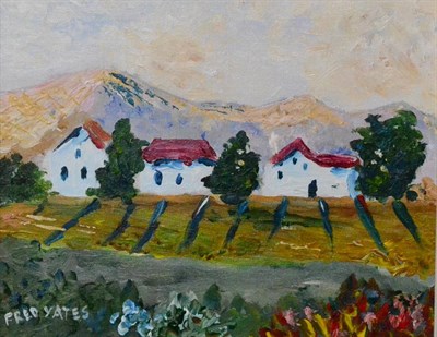 Lot 755 - Fred Yates (1922-2008) Provencal vineyard scene Signed, oil on canvas board, 20cm by 24.5cm...