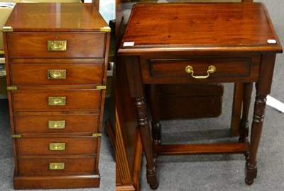 Lot 3088 - A Reproduction Mahogany and Brass Bound Filing Cabinet, labelled Kennedy, Makers of Fine Furniture