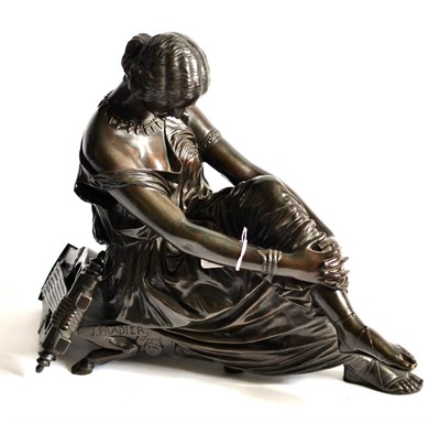 Lot 790 - After J Pradier, late 19th century: A Bronze Figure of a Seated Classical Female Musician, a...