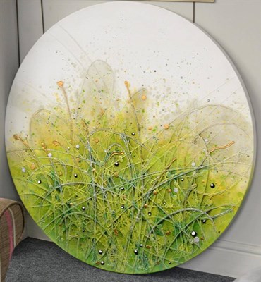 Lot 3116 - English School (Contemporary) Abstract garden scene Mixed media on canvas, 122.5cm diameter