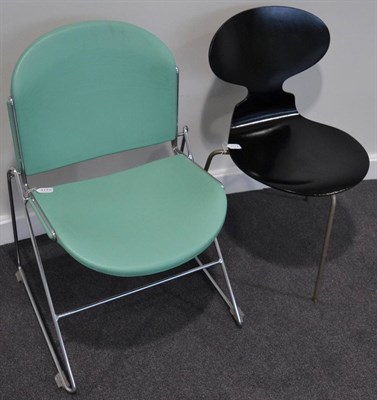 Lot 3172 - Arne Jacobsen (1902-1971) for Fritz Hansen: An Ant Chair, in black, on three chrome legs,...