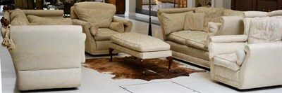 Lot 3187 - A Greensmith Ashbourne Five Piece Lounge Suite, upholstered in paisley floral patterned fabric,...