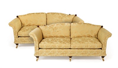 Lot 3192 - A Pair of Knole Style Drop-End Sofas, labelled David Gundry Upholstery Ltd, circa 2005, upholstered