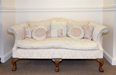 Lot 3205 - A Reproduction Two-Seater Hump-Back Sofa, in George III style, upholstered in Colefax & Fowler...