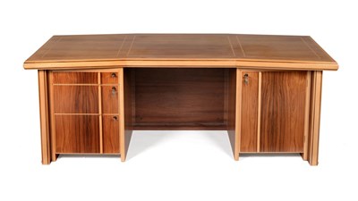 Lot 3232 - A Director's Desk by Malcolm Manifold, with Indian rosewood veneer and sycamore inlays, of...