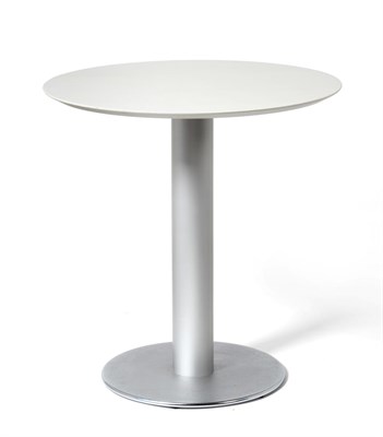 Lot 3243 - A Stua Zero Circular White Table, labelled Stua Contemporary Furniture Collection, Spain, raised on