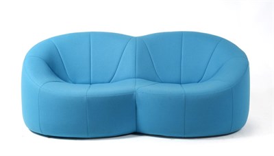 Lot 3244 - A Ligne Roset Pumpkin Two-Seater Settee, upholstered in blue fabric, 175cm wide