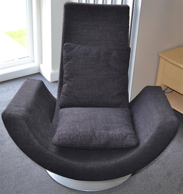 Lot 3259 - An Arketipo Fly Chair, of recent chair, upholstered in dark purple fabric with matching scatter...