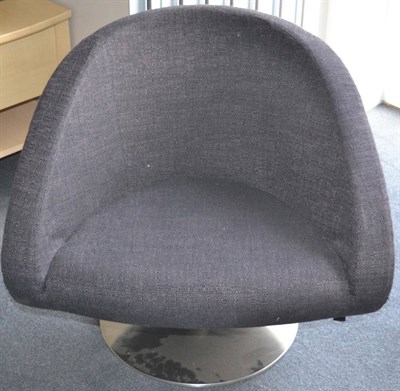 Lot 3260 - An Arketipo Love Chair, of recent date, upholstered in dark purple fabric with matching scatter...