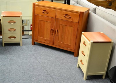 Lot 3264 - A Reproduction Cherrywood Sideboard with two drawers and two cupboards, 104cm by 45cm by 89cm,...