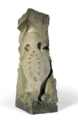 Lot 826 - Peter Hodgkinson (b.1965): A Carved Stone Sculpture, of naturalistic form, the base 100cm by...