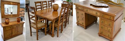Lot 1030 - A Reproduction 'Flagstone Collection' Dining Suite retailed by Barker &amp; Stonehouse, comprising
