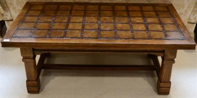 Lot 1067 - A Parquetry and Oyster Veneered Walnut Coffee Table of recent date, the rectangular top raised...