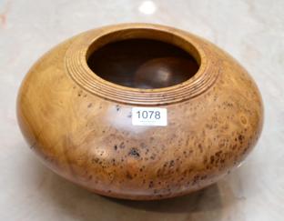 Lot 1078 - Terry Harvey: An Elm Squat Vase, 18cm high