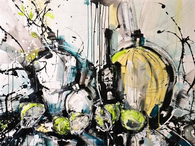 Lot 1095 - Irina Rumyantseva (Contemporary)  ";Gin and Tonic";  Acrylic on canvas, together with a still...