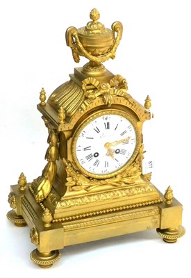 Lot 877 - A Gilt Metal Striking Mantel Clock, retailed by Cronier, A Paris, circa 1880, elaborate case...