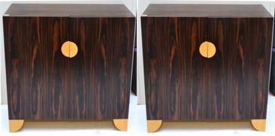 Lot 1145 - Nico Villeneuve: A Custom Made Pair of of Macassar Ebony Veneered Cabinets of recent date, with...