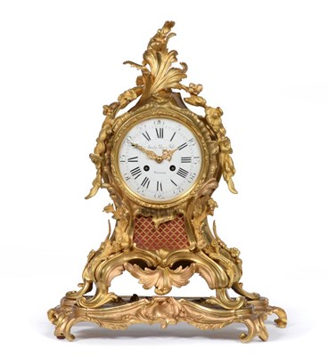 Lot 894 - A Large Ormolu Striking Mantel Clock, retailed by Ancely Pere & Fils, Toulouse, circa 1880, the...