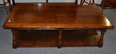 Lot 1054 - A Titchmarsh &amp; Goodwin Oak Coffee Table, of large proportions, the rectangular top raised...