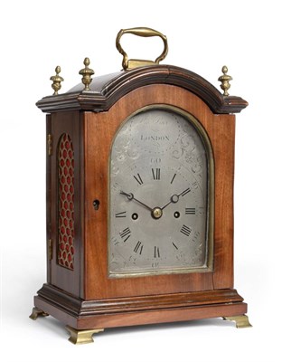 Lot 935 - A Small Mahogany Striking Table Clock, signed Thos Pace, London, circa 1790, arched case with...