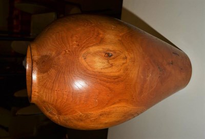 Lot 1115 - A Modern Burr Elm Vase, turned by Knight, signed and numbered 394, 30cm