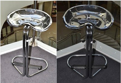 Lot 1161 - Attributed to Rodney Kinsman of OMK Design: a pair of chromed tractor seat stools, circa...