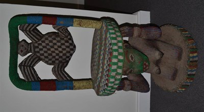 Lot 1184 - A Bamileke King's Throne Chair, Cameroon, circa late 1970's, the bead covered seat and back...