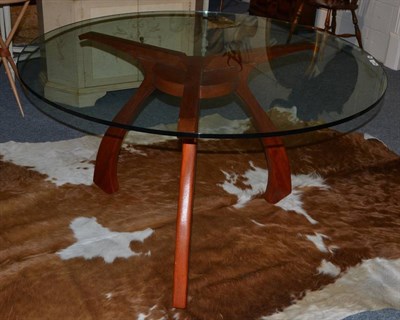 Lot 1201 - A CJI Dining Table, designed by Andre Marx, Angelin Armargo base with toughened circular glass top